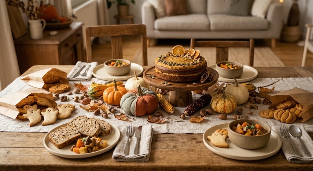 手作りのエコフレンドリーな装飾で楽しむエシカルハロウィンの食卓風景